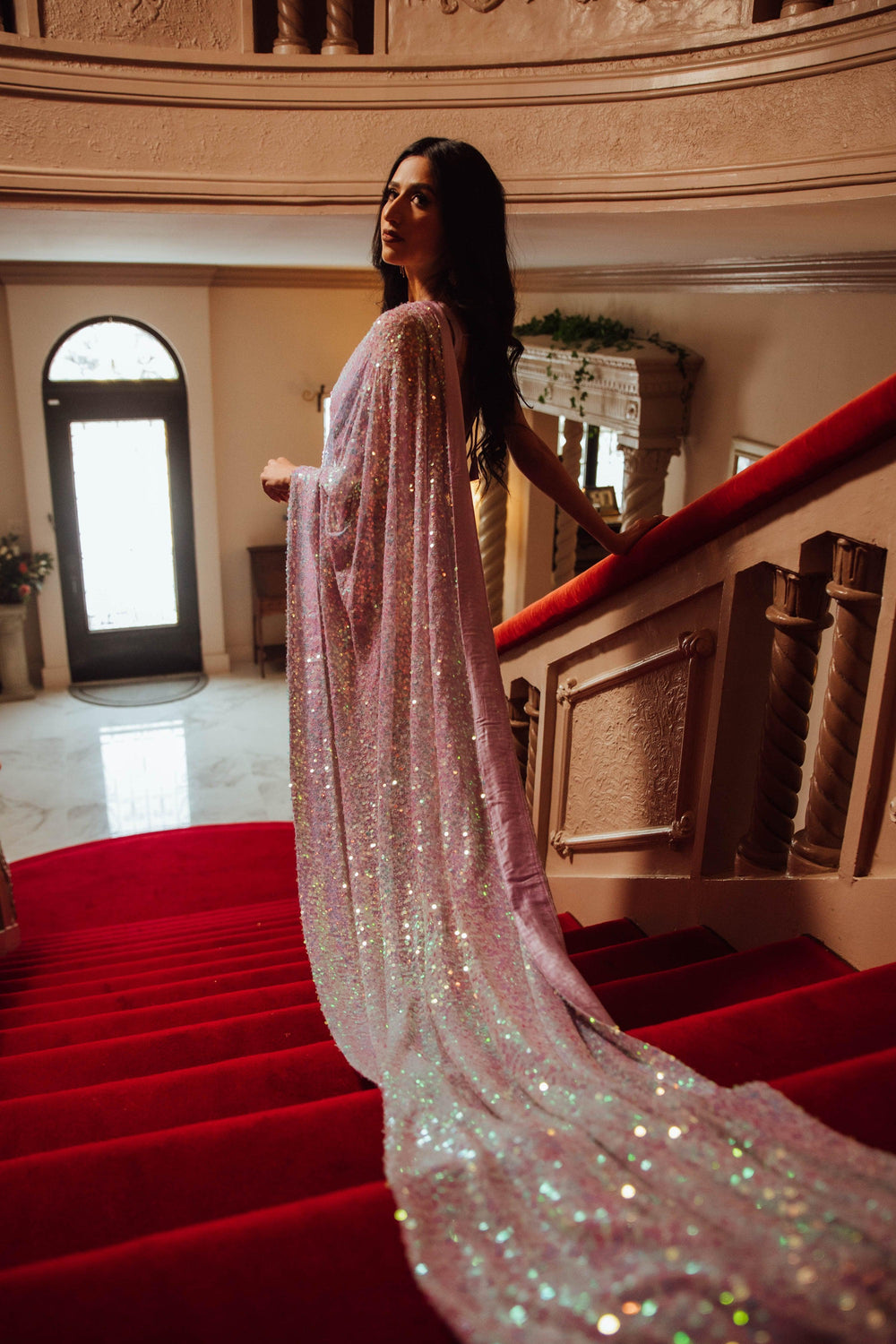 Purple Sequins Saree SAREES RAAS