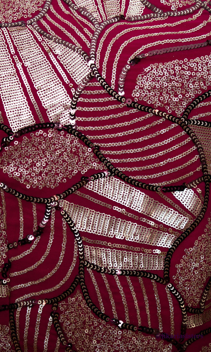 Red One Shoulder Dress with Sequin Work dresses RAAS