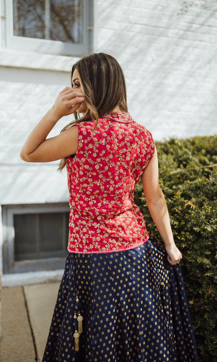 Sharara Lehenga Choli Set-[mehendi outfit]-Raas