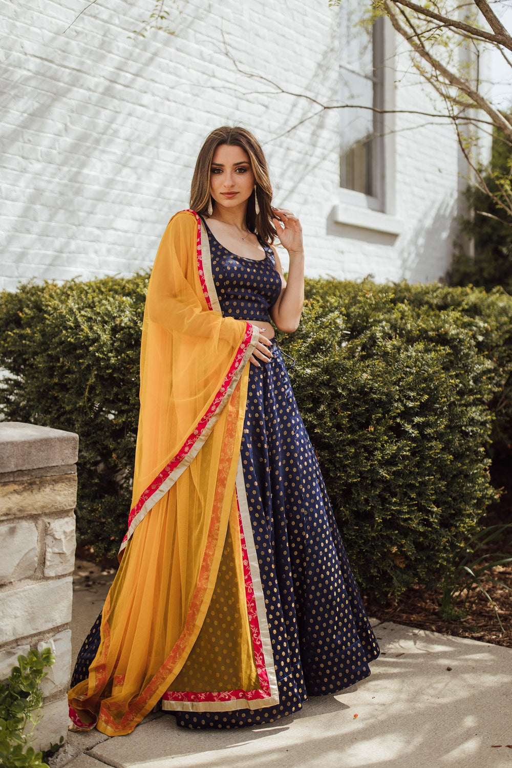 Sharara Lehenga Choli Set-[mehendi outfit]-Raas