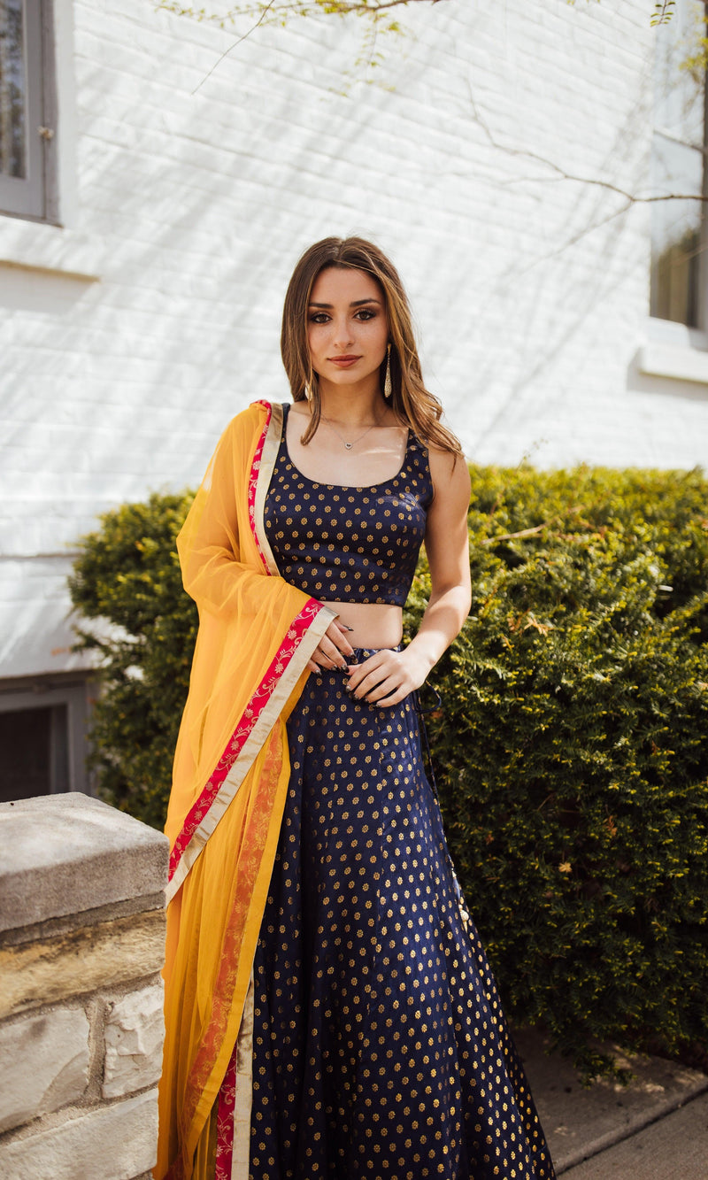 Sharara Lehenga Choli Set-[mehendi outfit]-Raas
