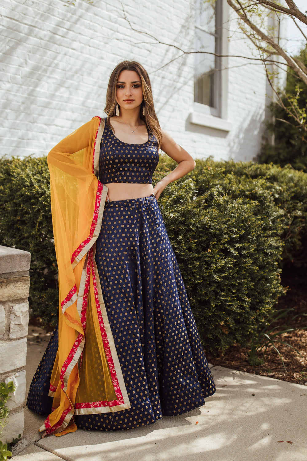 Sharara Lehenga Choli Set-[mehendi outfit]-Raas