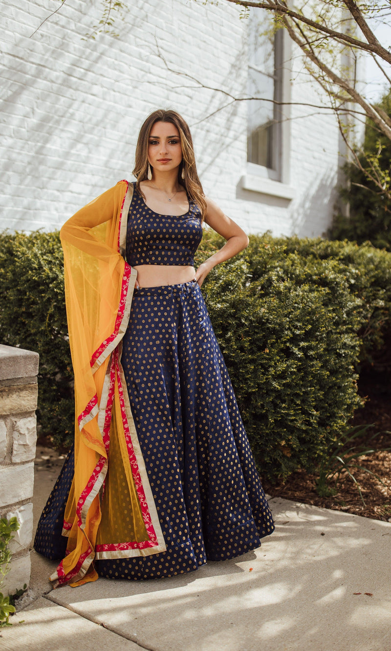 Sharara Lehenga Choli Set-[mehendi outfit]-Raas