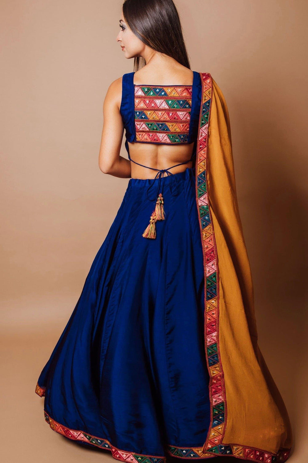 Silk Chaniya Choli Set-[mehendi outfit]-Raas