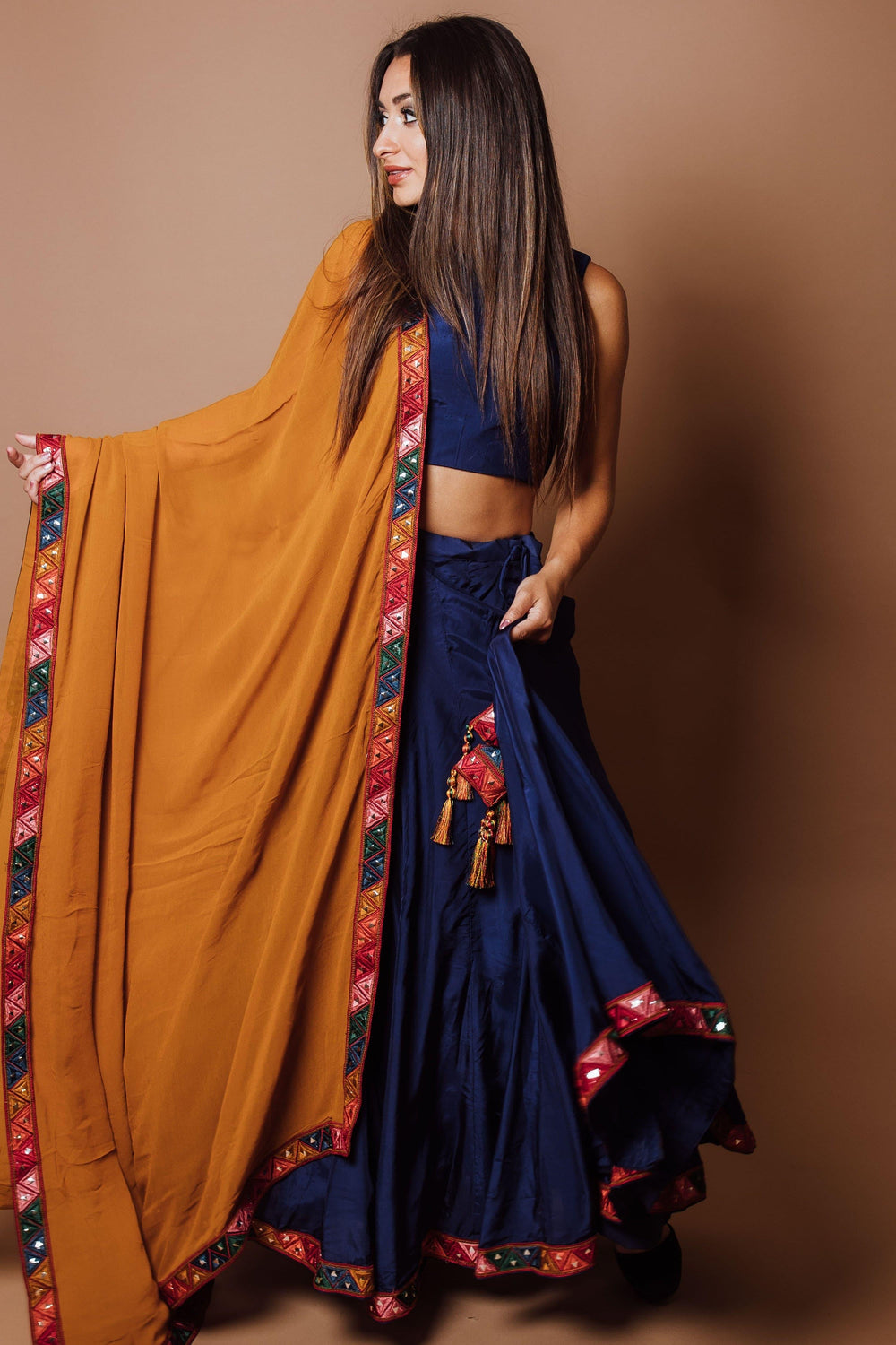 Silk Chaniya Choli Set-[mehendi outfit]-Raas