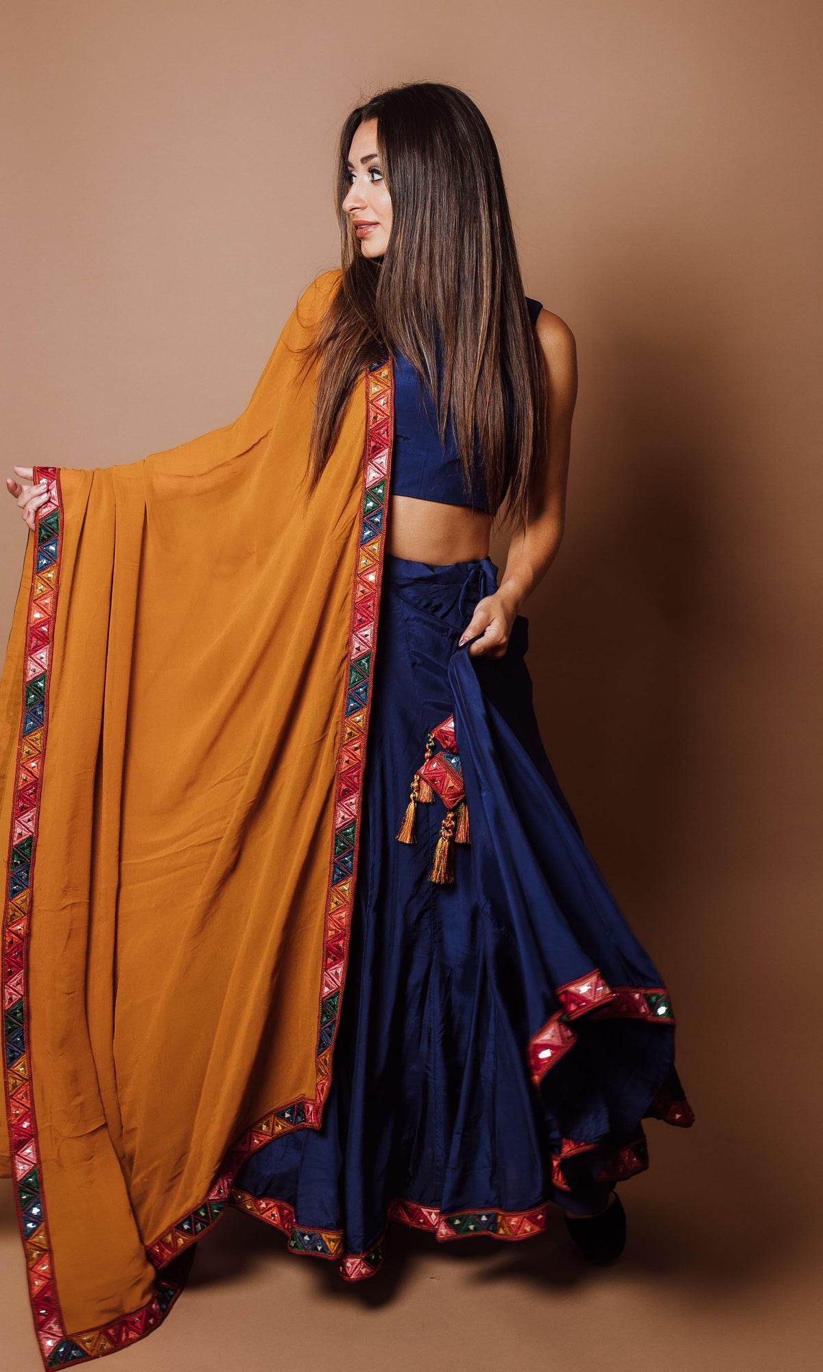 Silk Chaniya Choli Set-[mehendi outfit]-Raas
