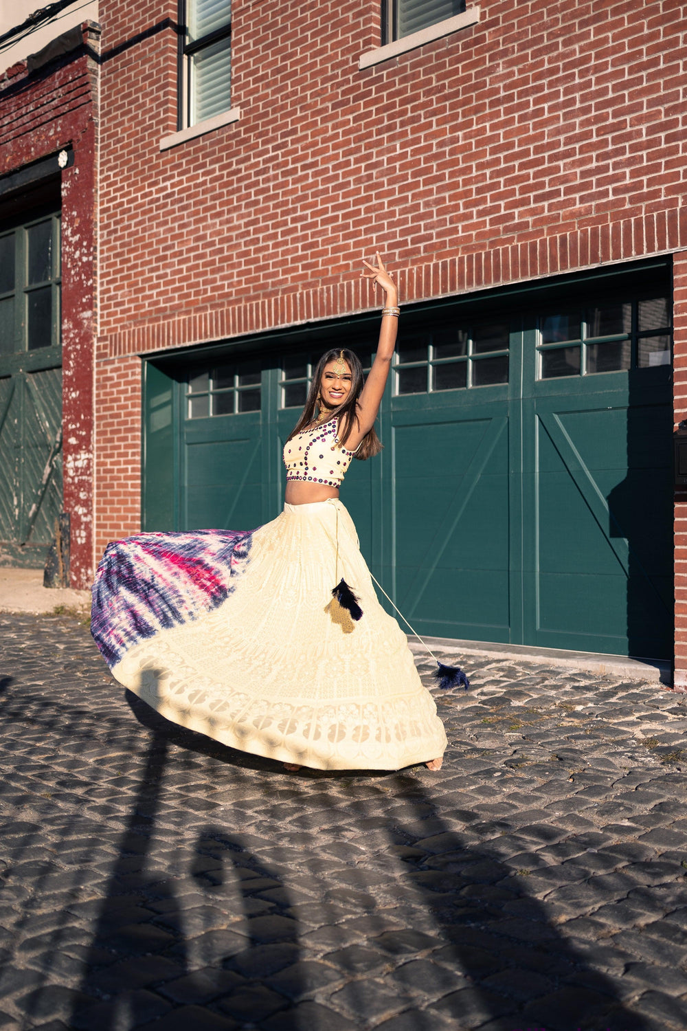 Tie-Dye Lehenga Choli-[haldi_outfit]-Raas