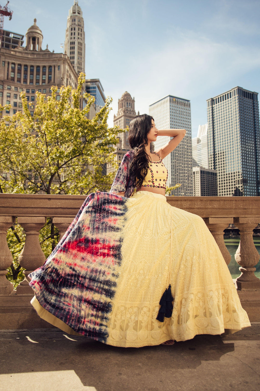 Tie-Dye Lehenga Choli-[haldi_outfit]-Raas