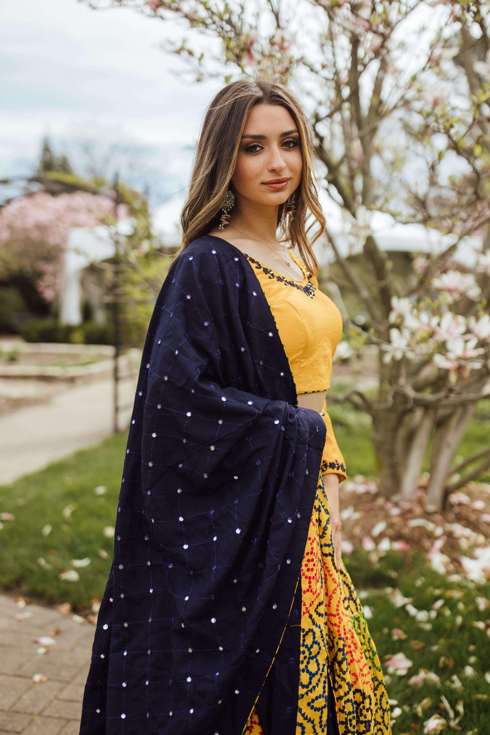 Tiered Yellow Chaniya Choli Set-[haldi_outfit]-Raas