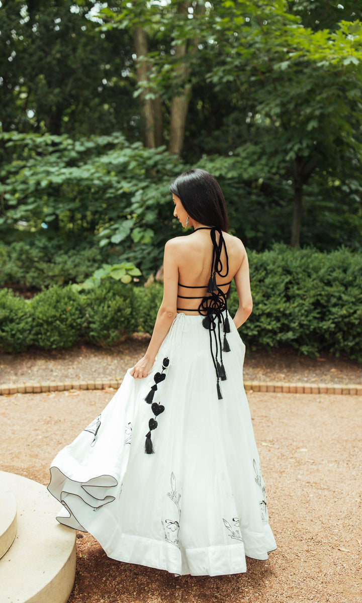 White Lehenga Choli Set-Raas USA