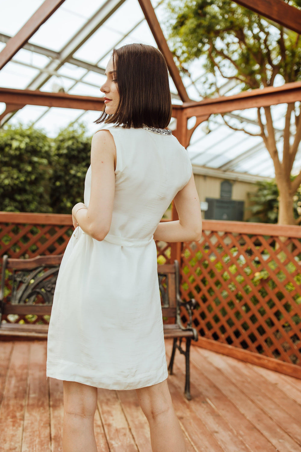 White Mini Dress with Block Print dresses RAAS