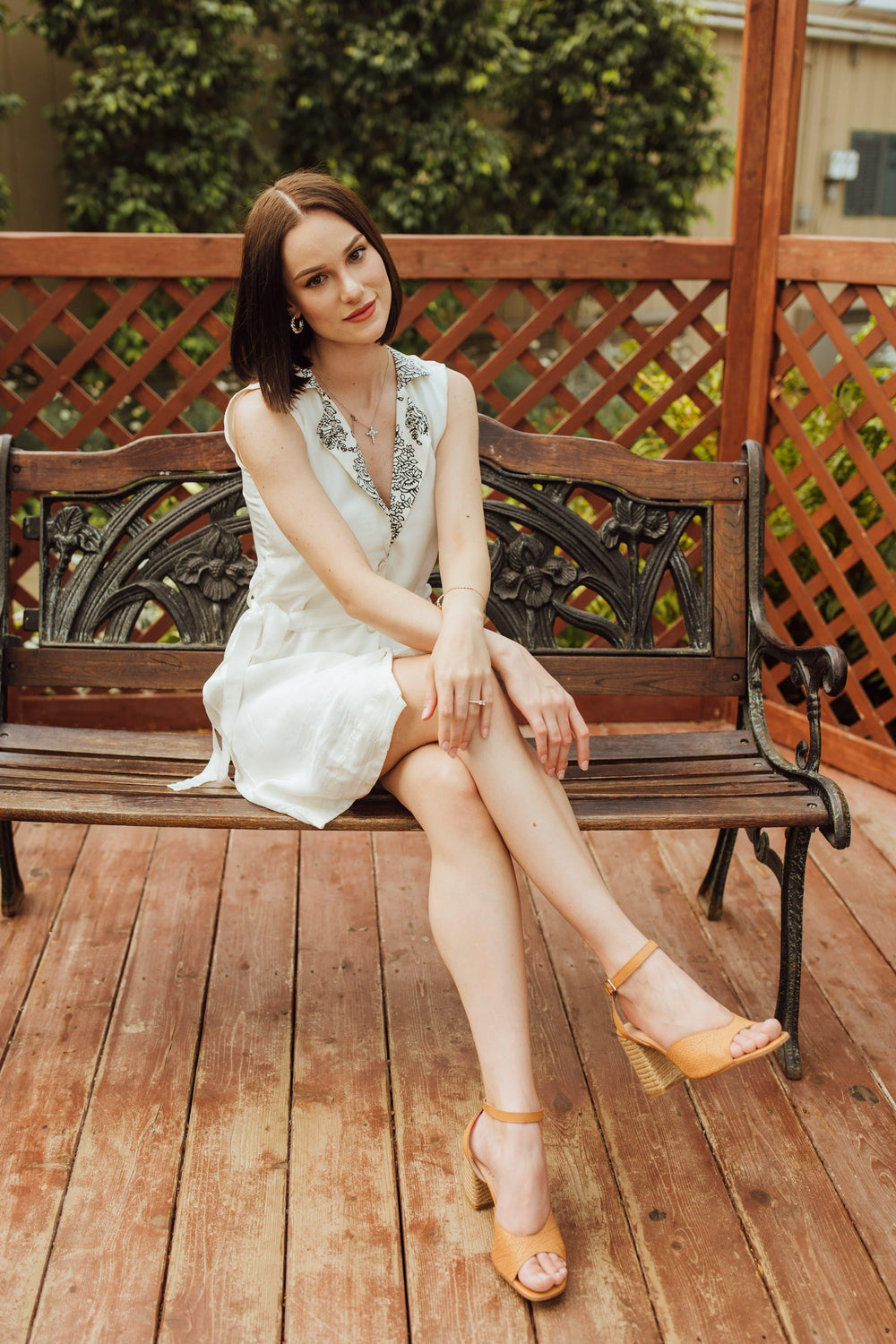White Mini Dress with Block Print dresses RAAS