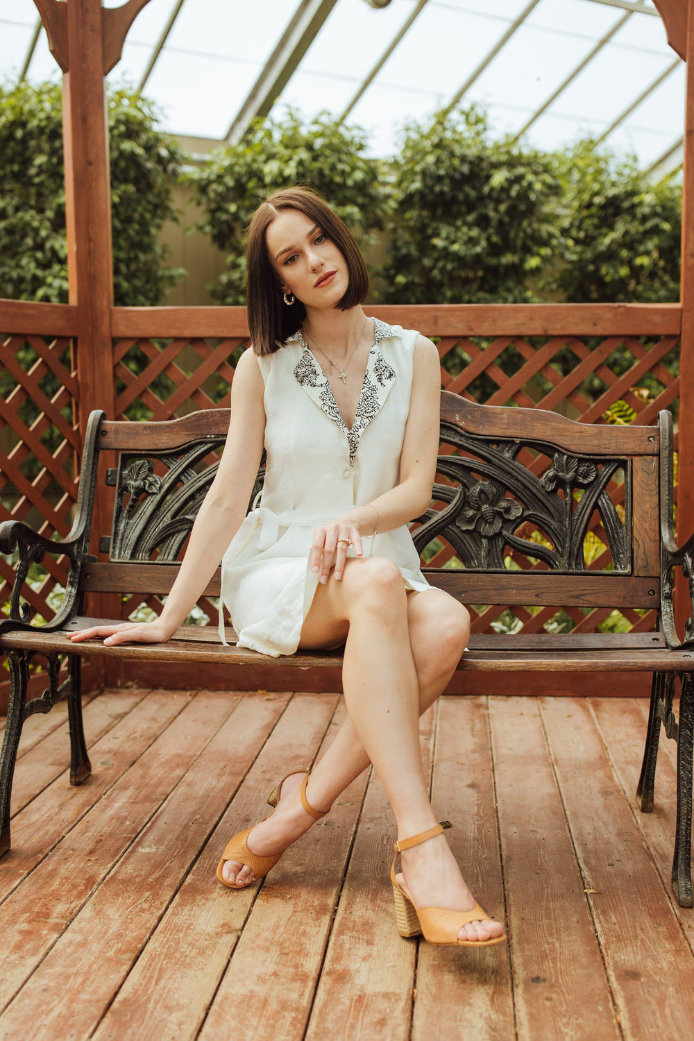 White Mini Dress with Block Print dresses RAAS