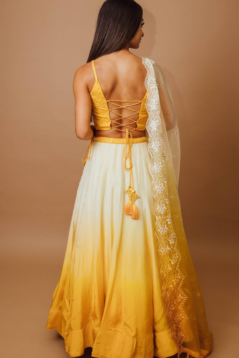 Yellow Shaded Lehenga Choli Set-[haldi_outfit]-Raas