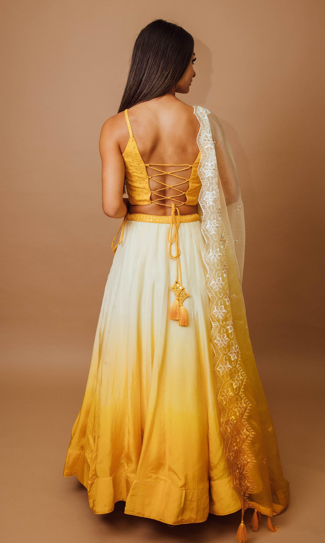 Yellow Shaded Lehenga Choli Set-[haldi_outfit]-Raas