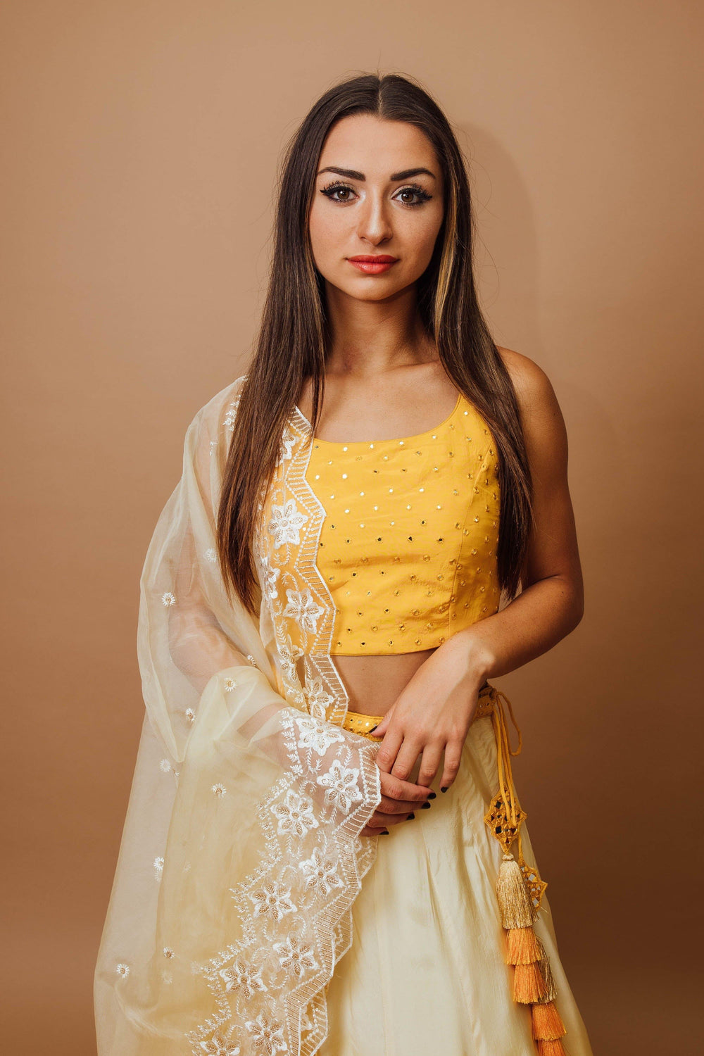 Yellow Shaded Lehenga Choli Set-[haldi_outfit]-Raas
