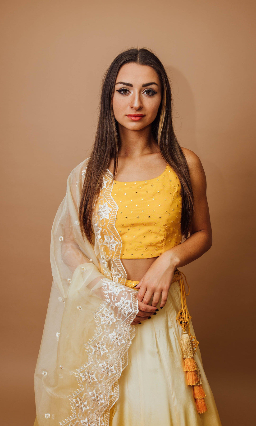 Yellow Shaded Lehenga Choli Set-[haldi_outfit]-Raas