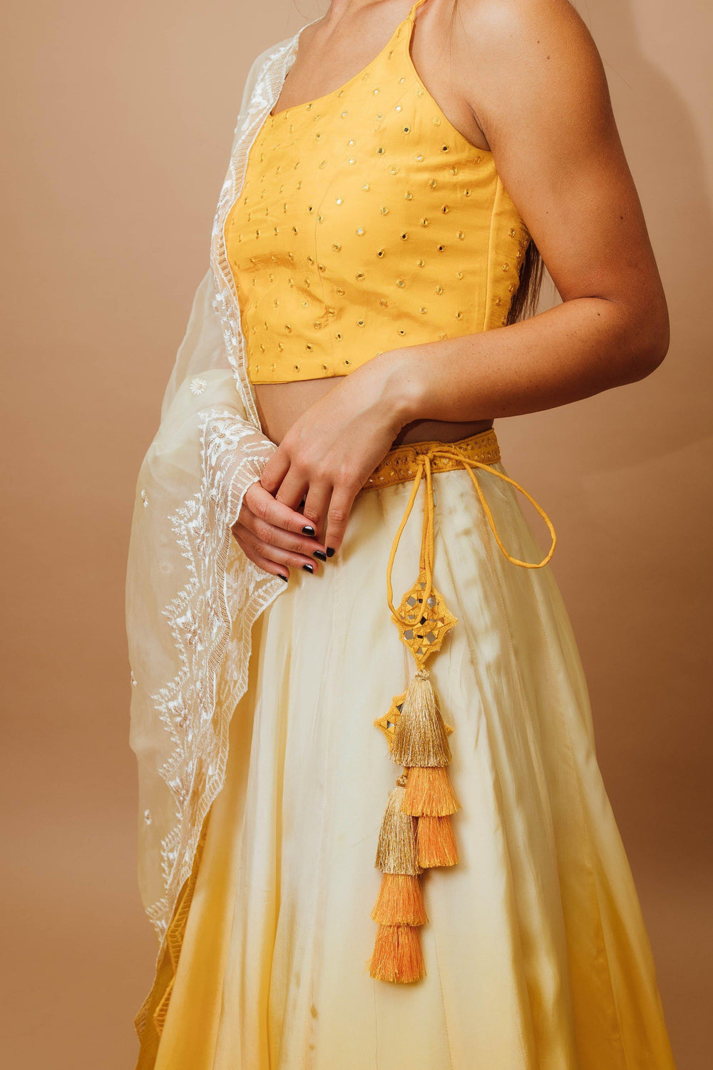 Yellow Shaded Lehenga Choli Set-[haldi_outfit]-Raas