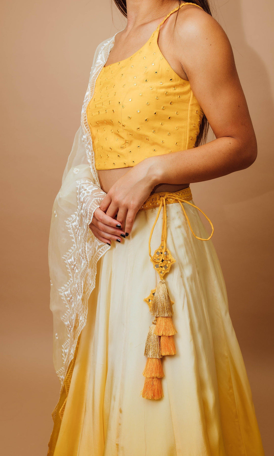 Yellow Shaded Lehenga Choli Set-[haldi_outfit]-Raas