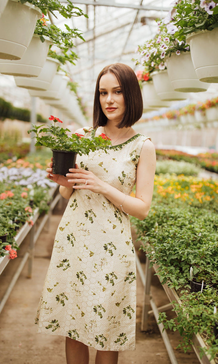 Silk Sleeveless Mini Dress with block print - dresses