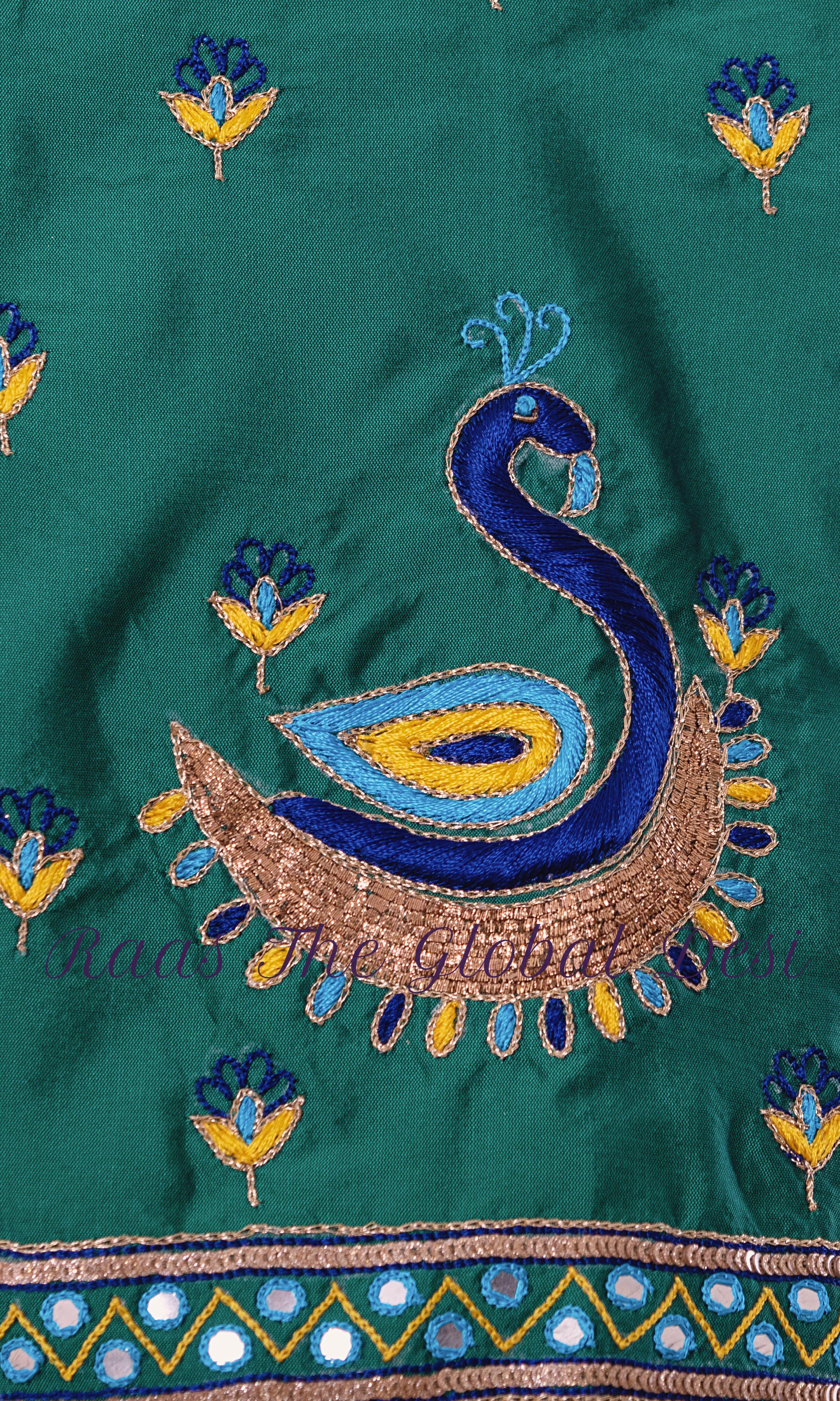 Buy Dark Blue Designer Lehenga Saree Online in USA |Embroidered Blouse –  Pure Elegance