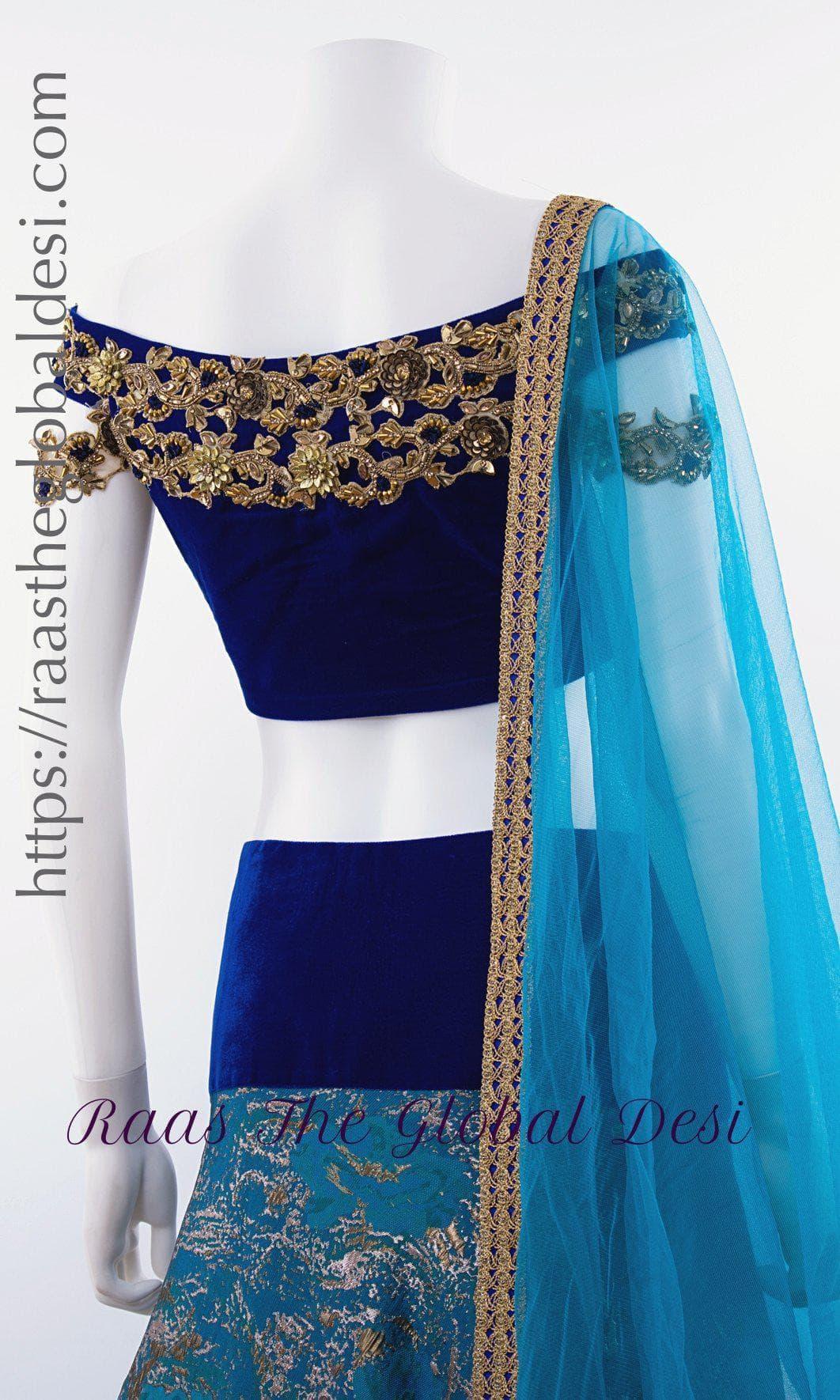 LEHENGA CHOLI ONLINE USA – Raas The Global Desi | Long blouse designs,  Lehnga dress, Lehenga blouse designs