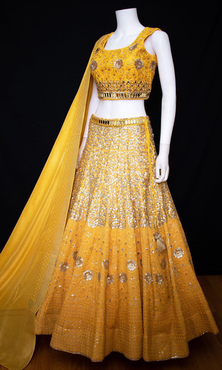 CC3514 yellow lehenga - wedding lehengas