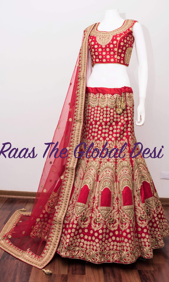 Red Lehenga - CC1649 - Chaniya choli