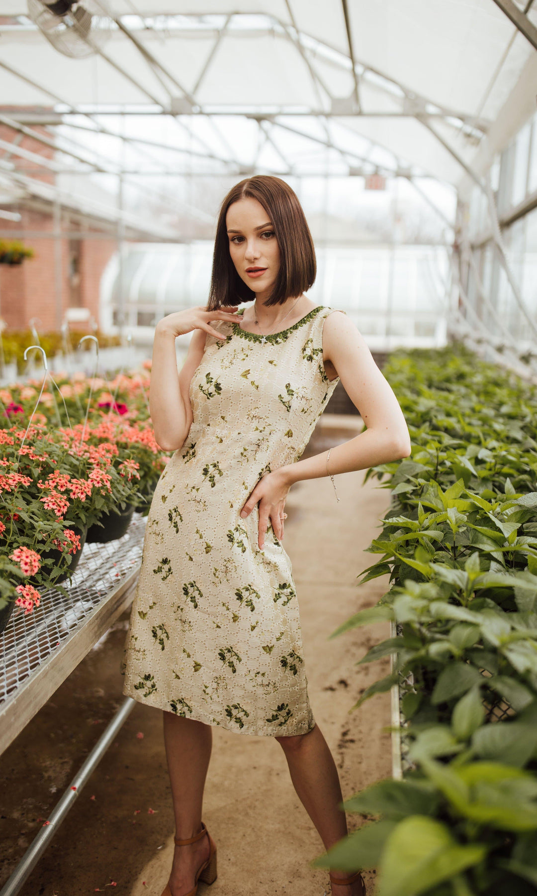 Silk Sleeveless Mini Dress with block print - dresses