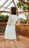 Silk Sleeveless Mini Dress with block print - dresses