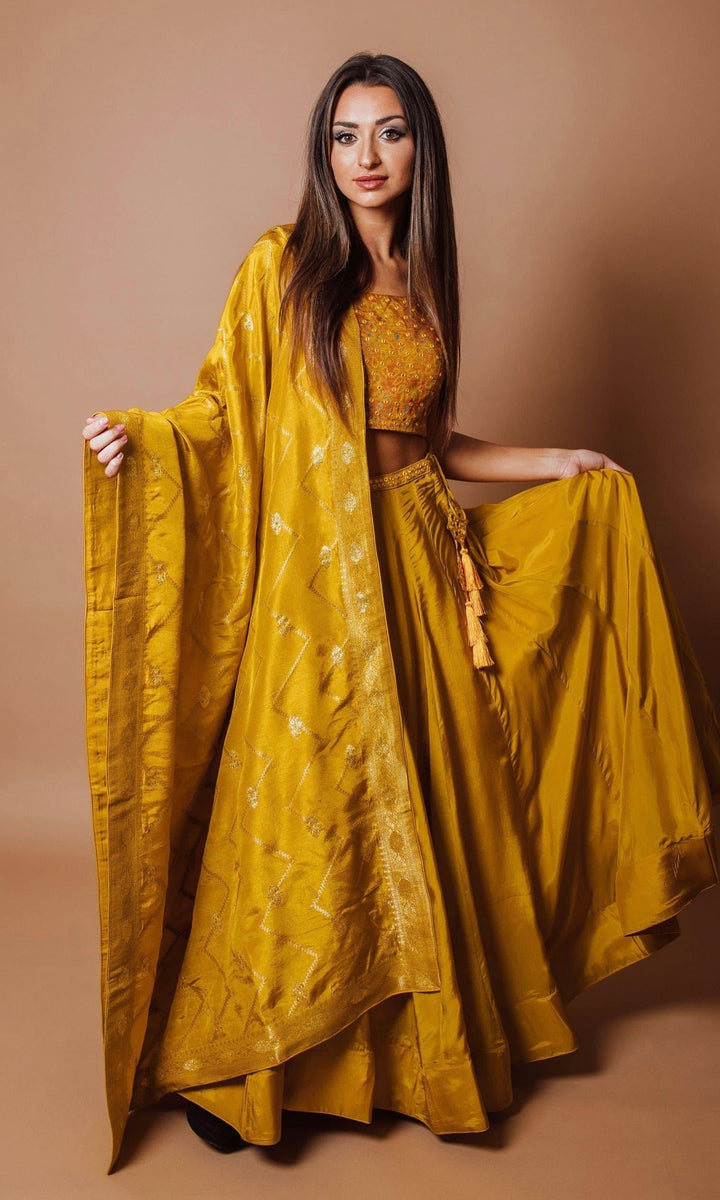 CC3656 - yellow lehenga choli haldi lehenga