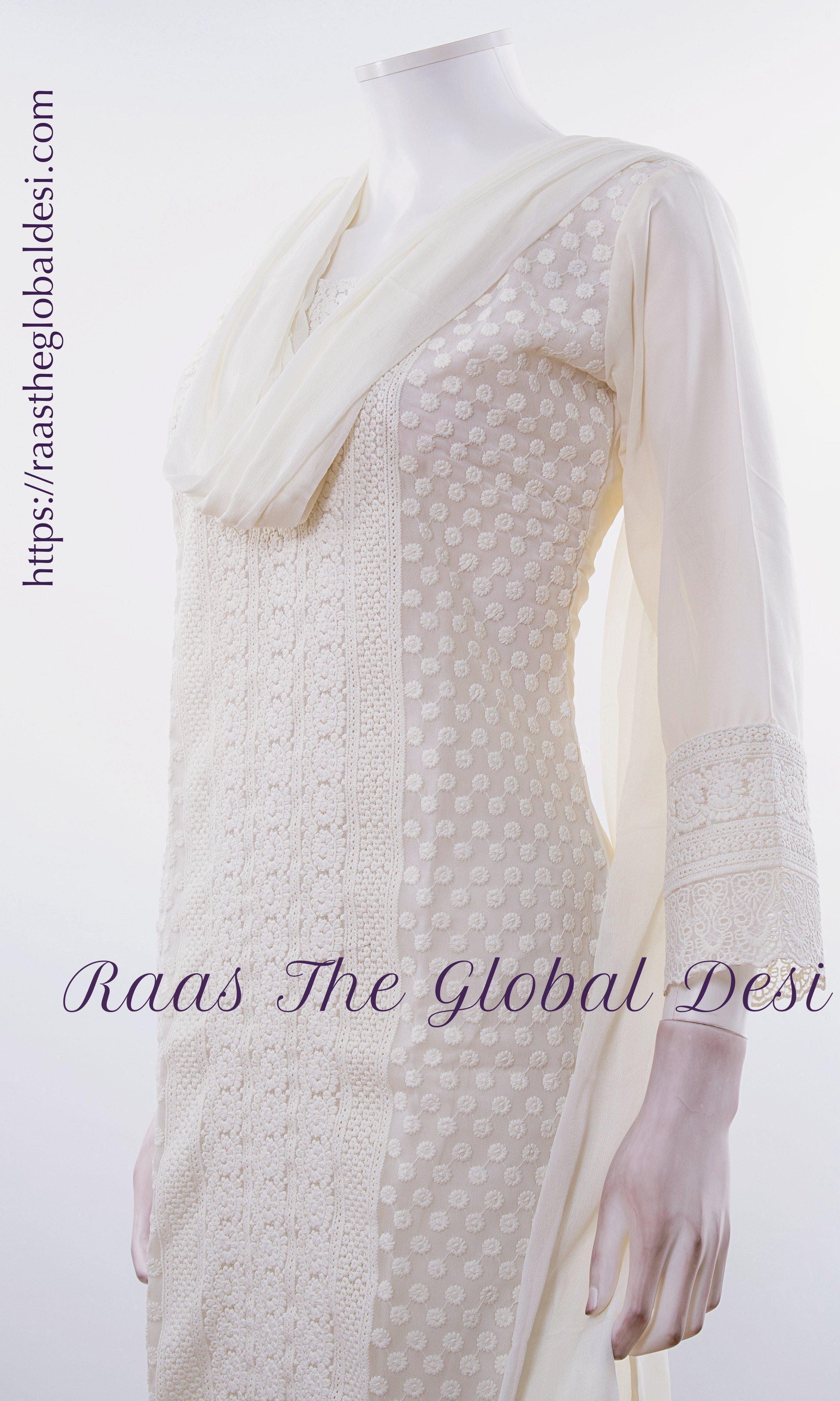 White chicken dress design 2019 top