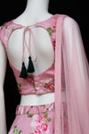 CC3599 Pink Organza silk lehenga choli - chaniya choli