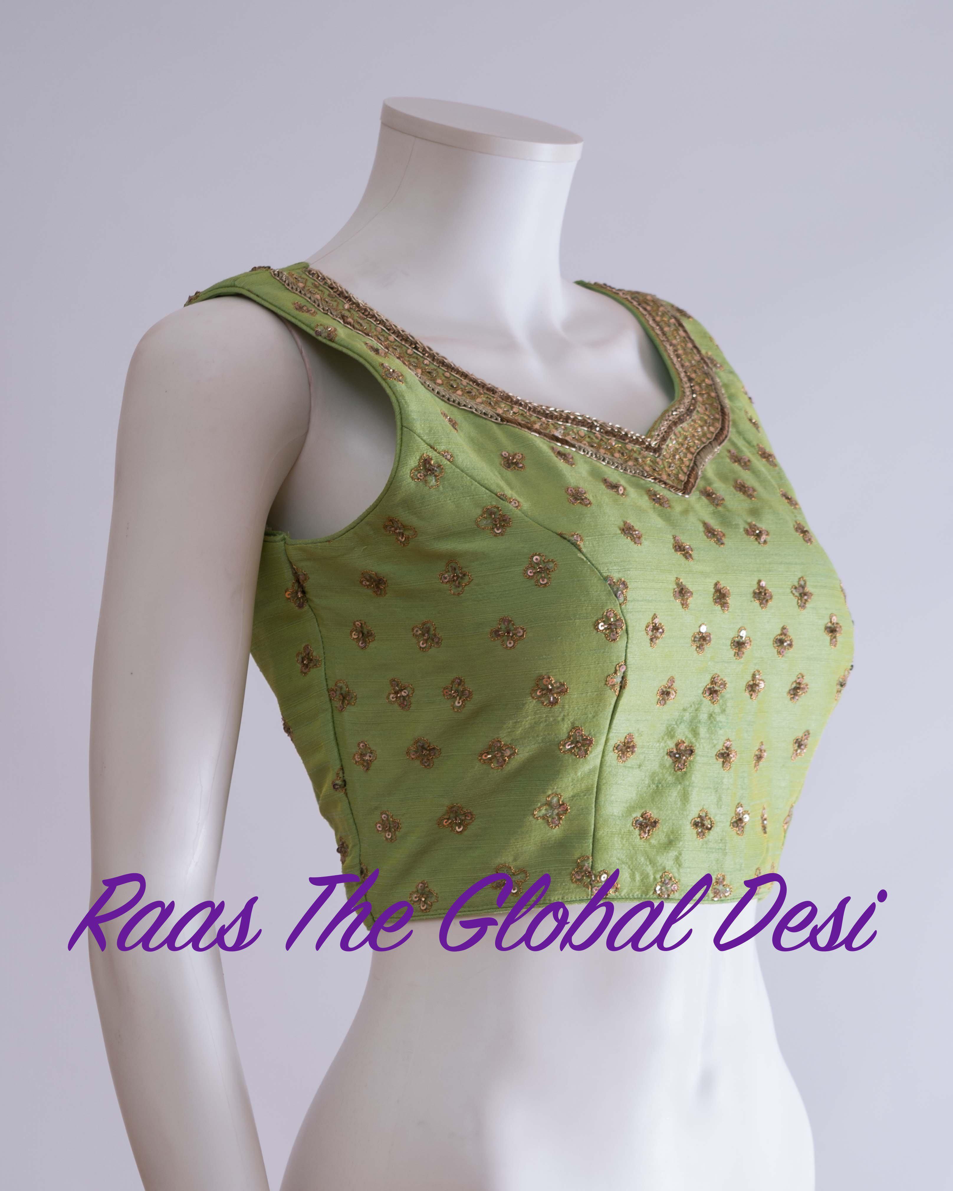 Buy Women's Rose Gold Silk Blend Readymade Saree Blouse Online - KARMAPLACE  — Karmaplace