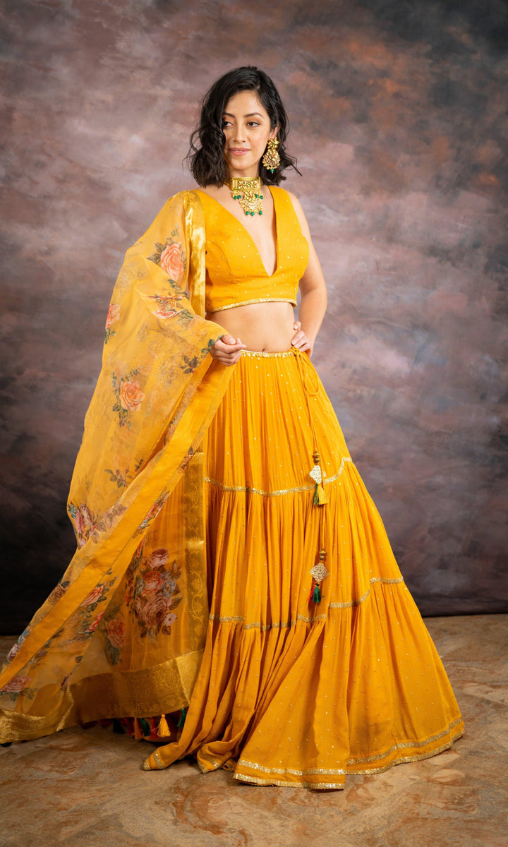 yellow lehenga choli